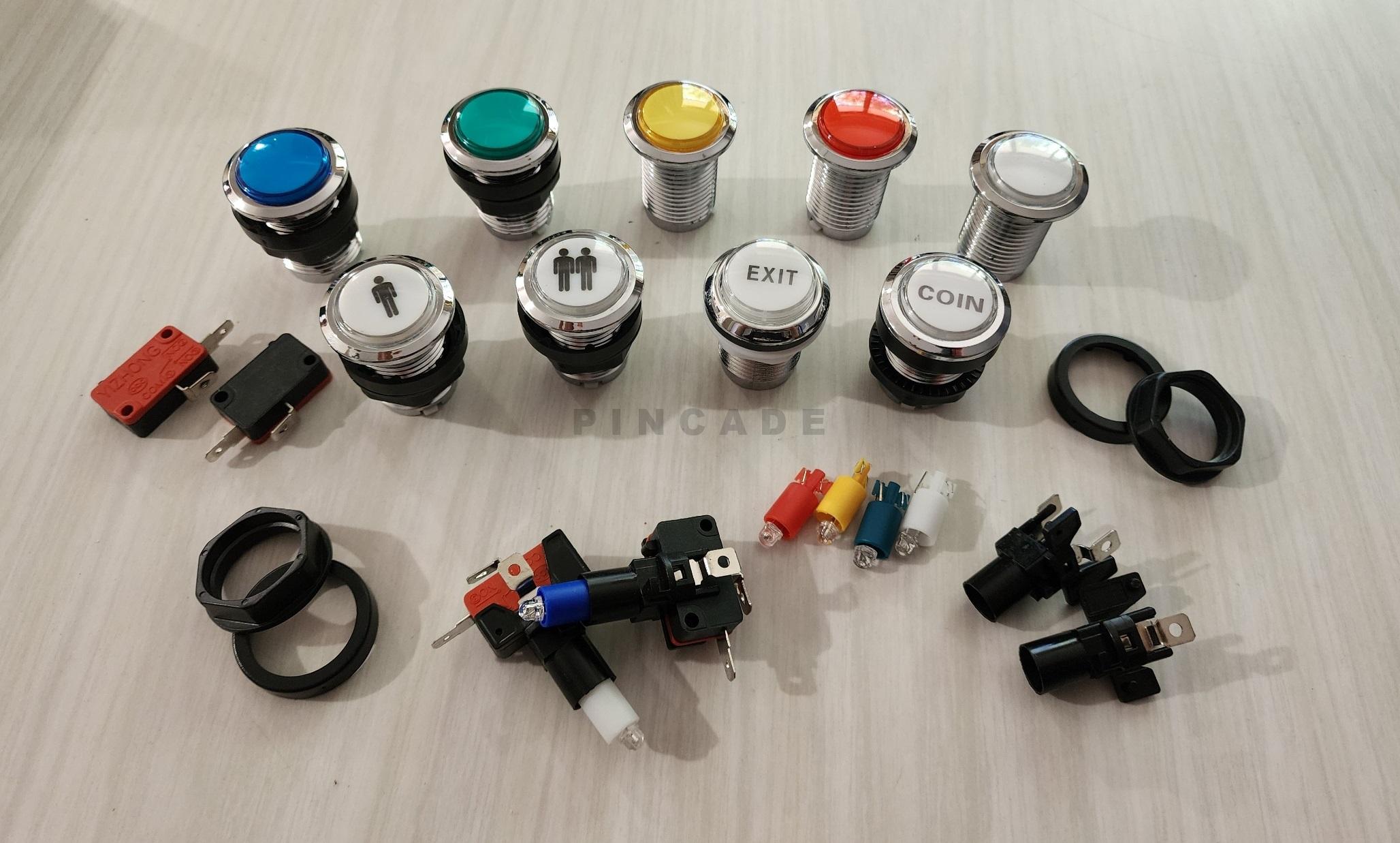 LED illuminated arcade push buttons