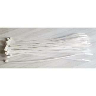 white nylon cable ties.