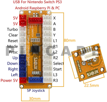 Usb Button Encoder 1 Player USB encoder with LED light control | Pincade Encoders