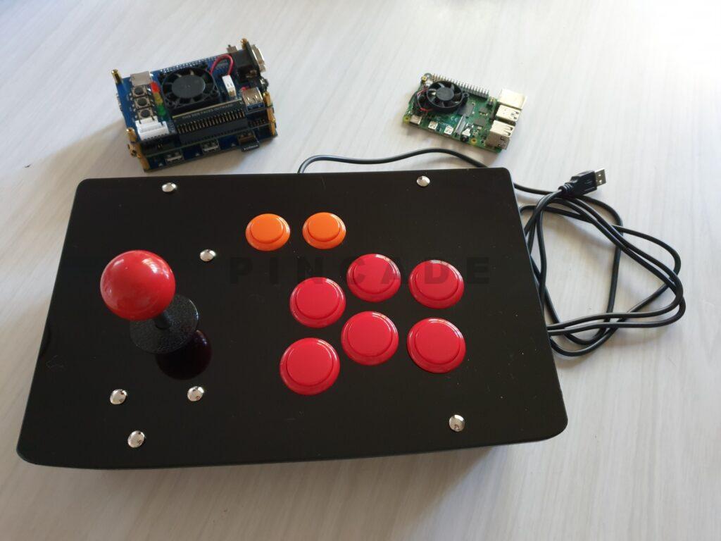 Arcade deck with joystick and buttons