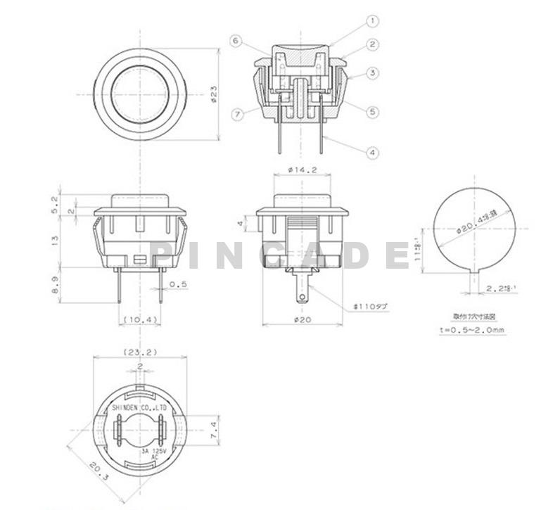 Sanwa SDM-20 Push Button - Image 3